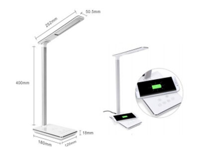 Wireless Charging LED Desk Lamp White