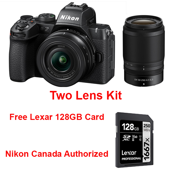 Nikon Z50 II Camera with Z 16-50mm + 50-250mm lens + 128GB SD Card