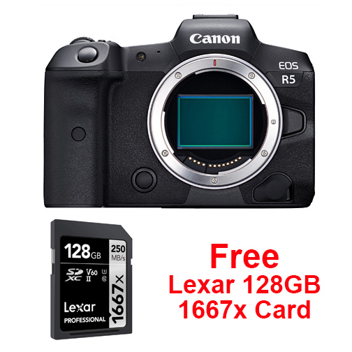 EOS R5 + Lexar Professional 1667x 128GB SD Card. Canon Canada Authorized