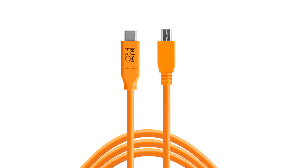 Open Box TetherPro USB-C to 2.0 Mini-B 5-Pin ORANGE