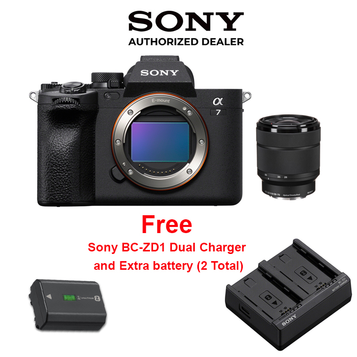 Sony a7IV Camera with 28-70mm f3.5-5.6 BONUS extra genuine NPFZ100 Battery and BC-ZD1 Dual Charger